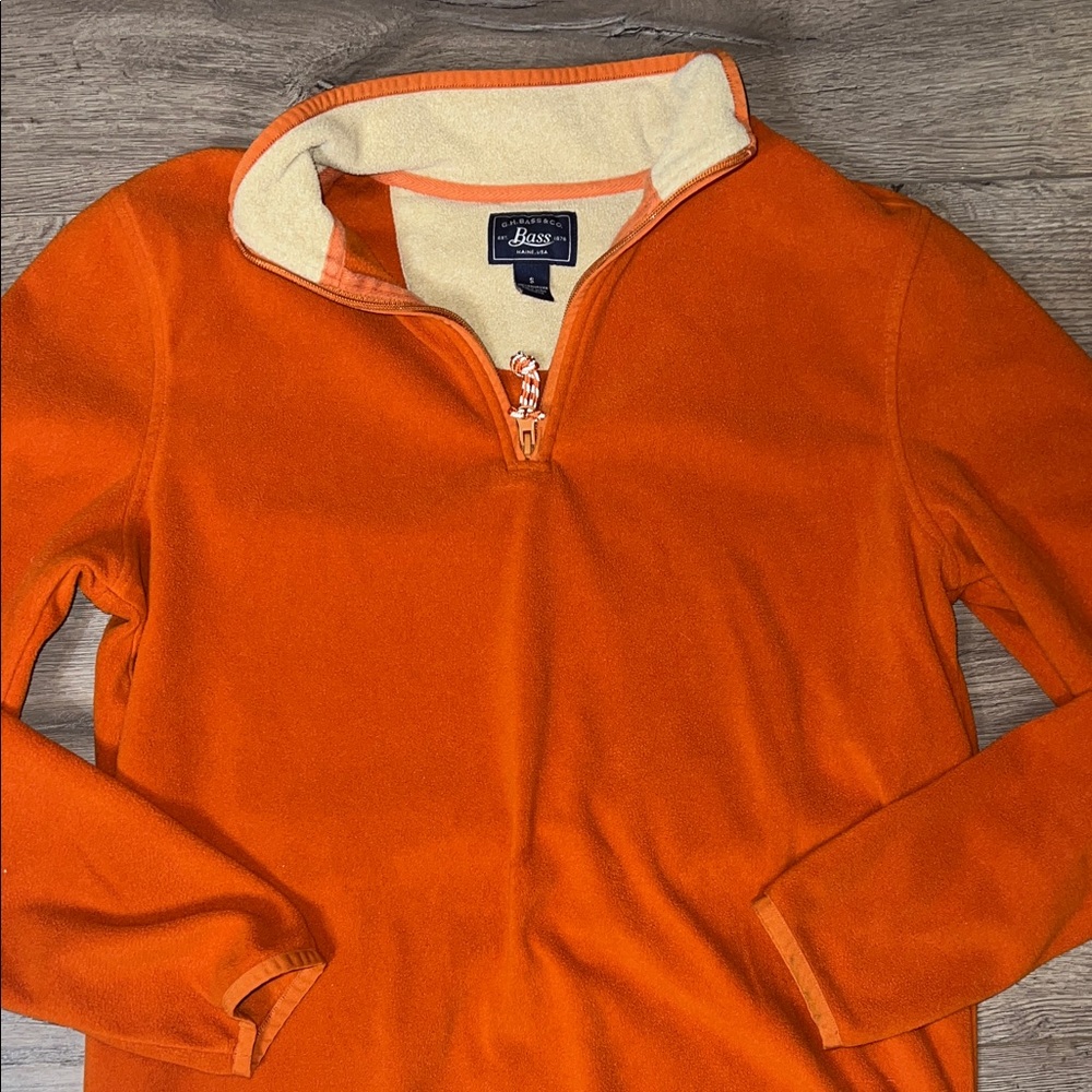 G.H. Bass Men’s Orange Fleece Quarter-Zip